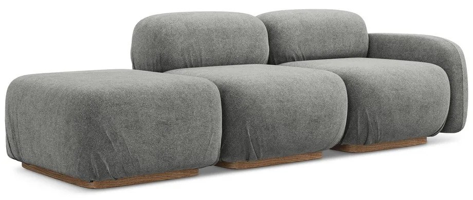 Sivá leňoška z textílie buklé (ľavý roh) Ailani – Makamii