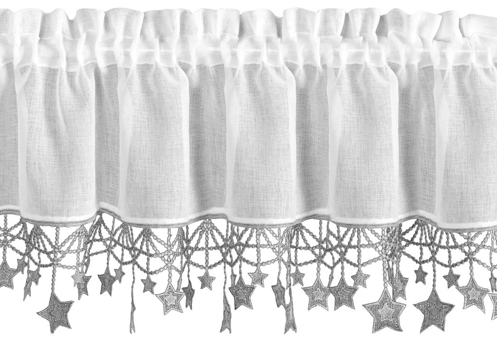 KRÁTKA VIANOČNÁ ZÁCLONA NA PÁSKE XMAS 30X150 CM HVIEZDY
