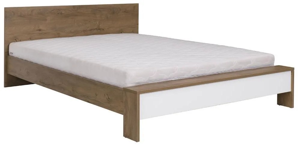 Manželská posteľ 160x200 cm Lataressa 1 (dub burgundský + lesk biely) (s roštom). Akcia -20%. Vlastná spoľahlivá doprava až k Vám domov. 1123856