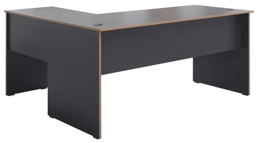 Rohový PC stolík Raven (antracit + dub) . Vlastná spoľahlivá doprava až k Vám domov. 1109410