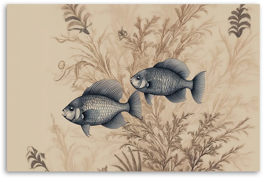 Gario Obraz na plátne Vodné rastliny a ryby Rozmery: 60 x 40 cm