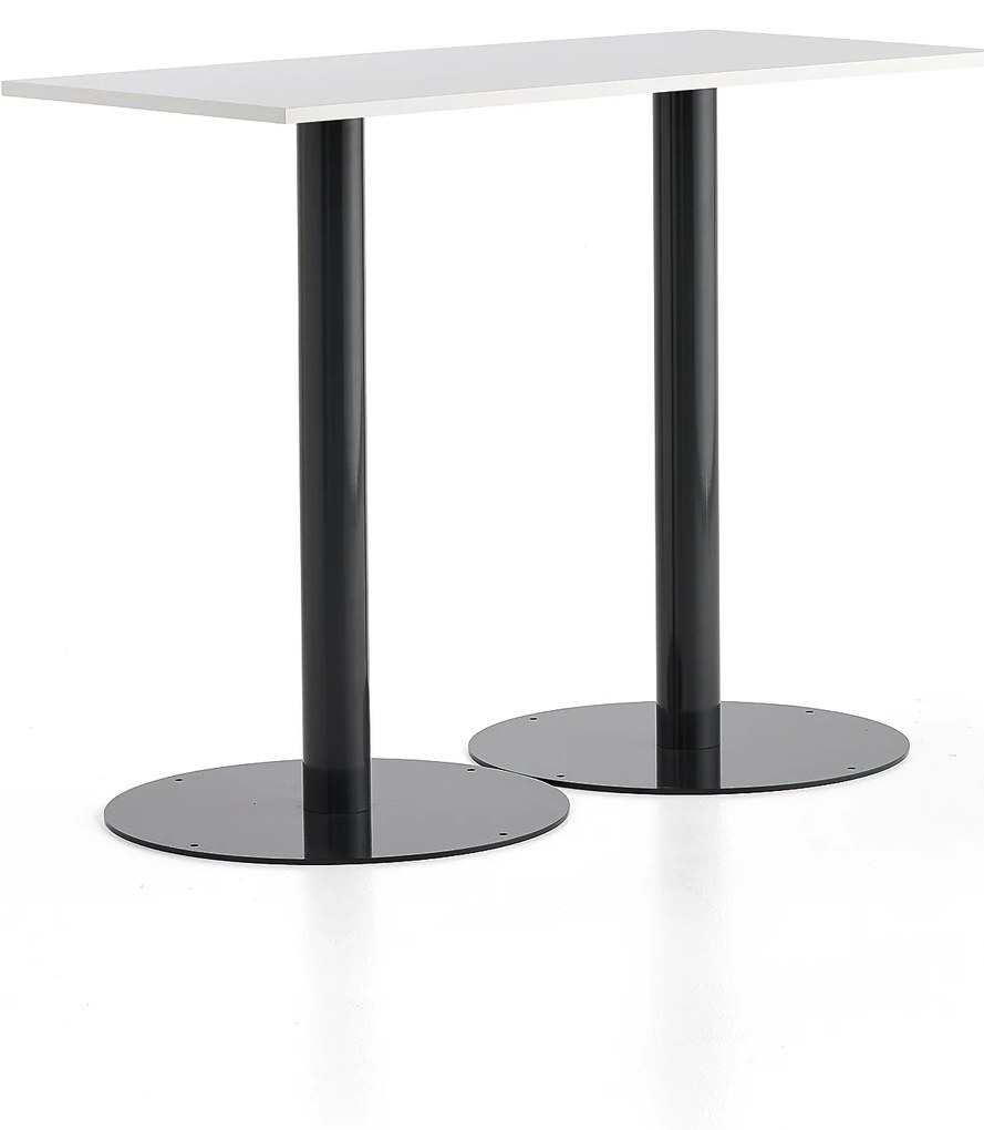 Barový stôl ALVA, 1400x700x1100 mm, antracit, biela