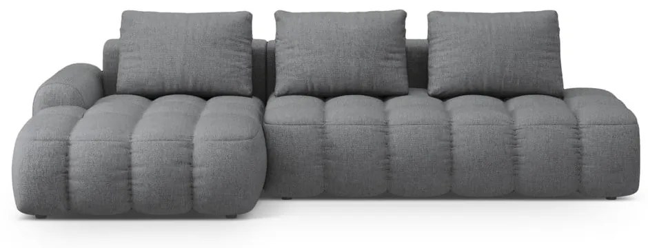 Sivá rozkladacia/s úložným priestorom rohová pohovka (ľavý roh/s leňoškou) Linz – Cosmopolitan Design