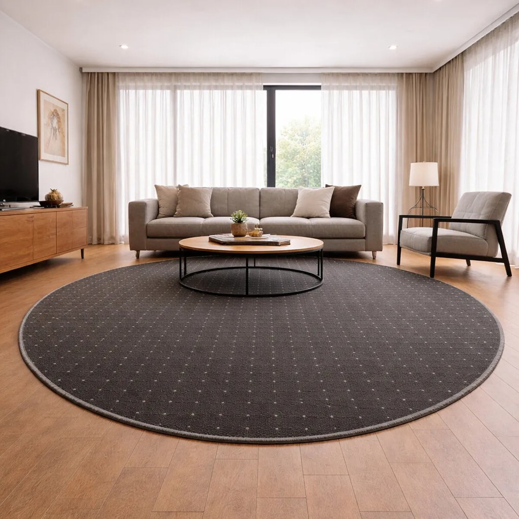 Condor Carpets 80x80 (průměr) kruh cm Kusový koberec Udinese hnedý kruh, hnedá, chodba / predsieň
