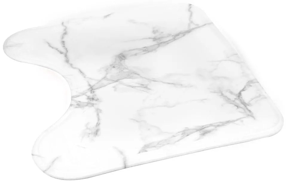 Biela/sivá WC kúpeľňová predložka 45x45 cm Marbre – douceur d'intérieur