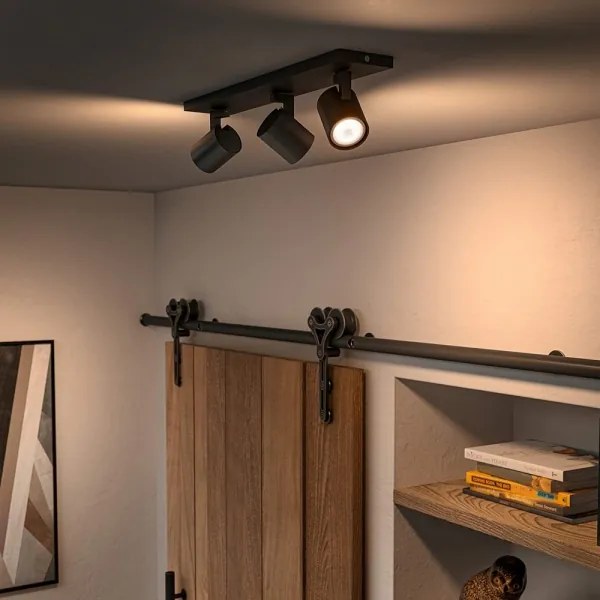 Philips - LED Stmievateľné bodové svietidlo Hue RUNNER 3xGU10/4,2W/230V + DO čierna