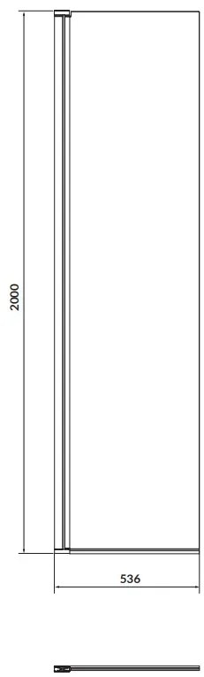 Cersanit Mille, otočná sprchová zástena typu Walk-In 50x200 cm, 8mm číre sklo, čierny profil, S161-012