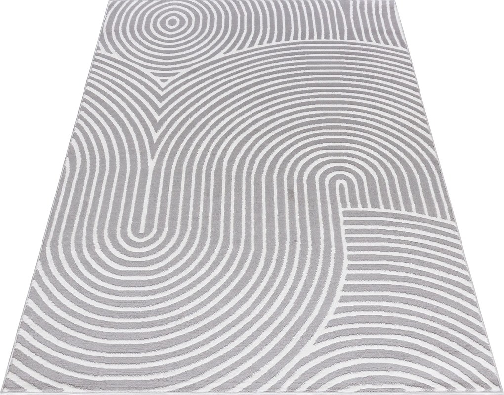TA Koberec NG83B GRAY/WHITE ELLEN Sivý Obdĺžnikový Rozmer: 140x200 cm