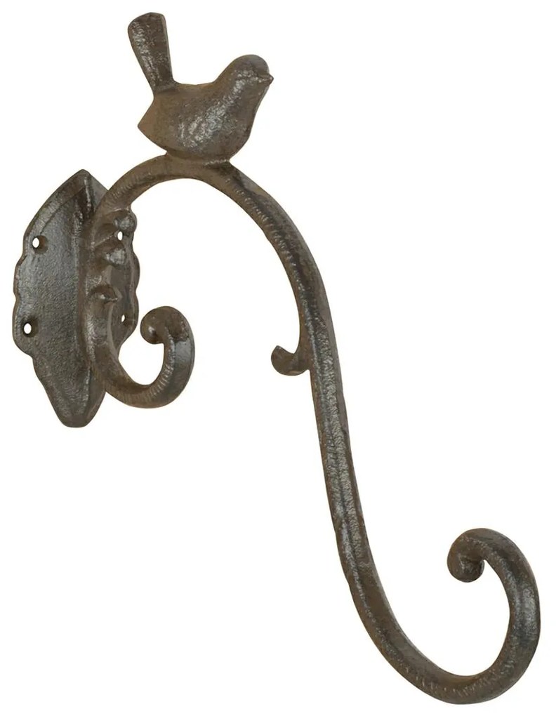 Liatinový držiak na kvetináč Vintage, 6,5x24 cm, hnedá