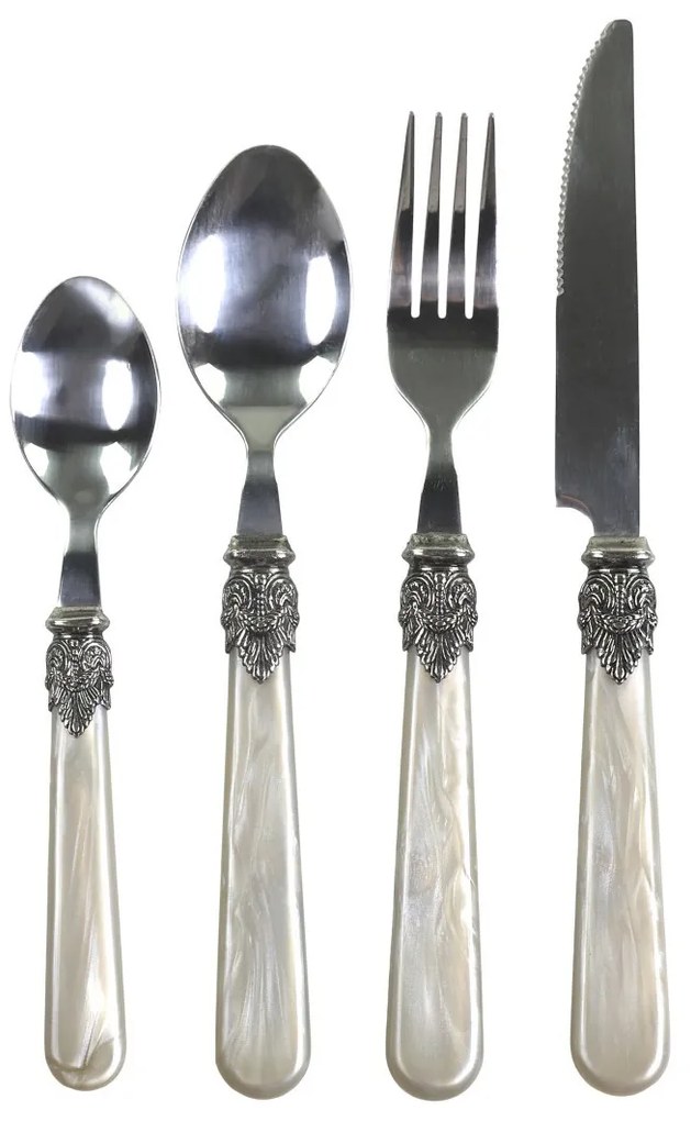 4-dielna starožitné champagne sada príboru Linas - 23cm