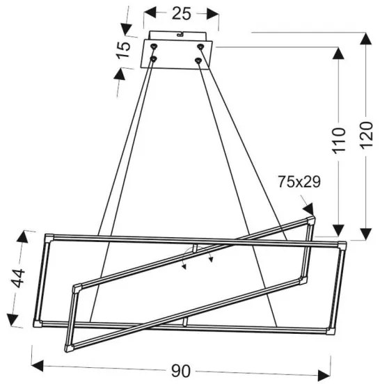 LED Luster na lanku KSEROS LED/45W/230V