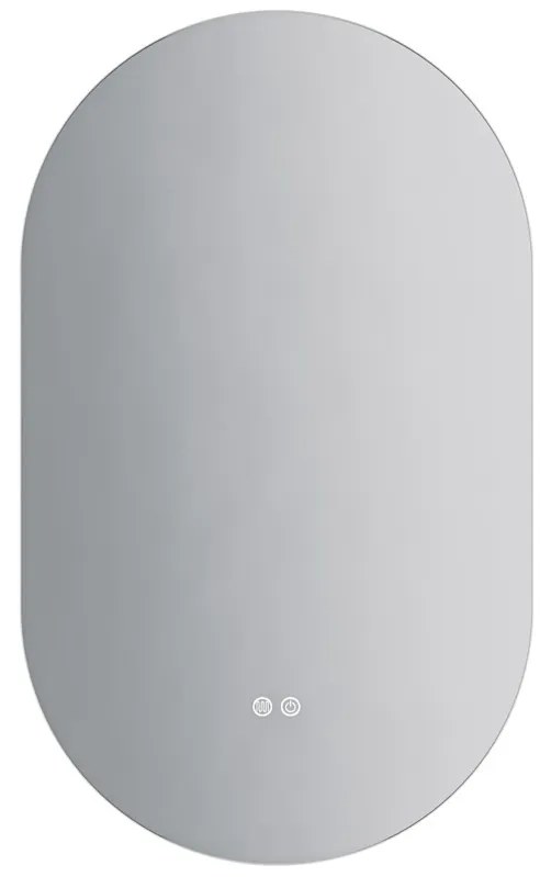 Erga Dalia, oválne LED zrkadlo 60x90cm, 3 farby svetla, zadné osvetlenie, vyhrievacia podložka proti zapareniu, ERG-V01-Dalia-6090-CL