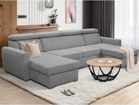 Sedacia súprava Mistic, holubia šedá látka, tvar U%