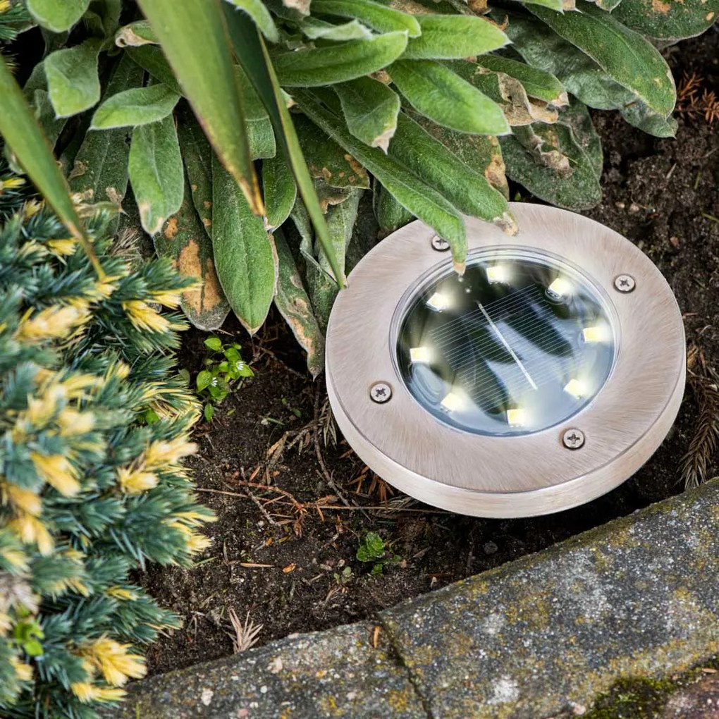 KIK Solárne záhradné LED svetlá - 8 LED - 4 ks - teplá biela