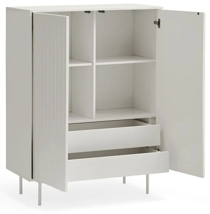 Biela vysoká komoda 97x130 cm Sierra - Teulat