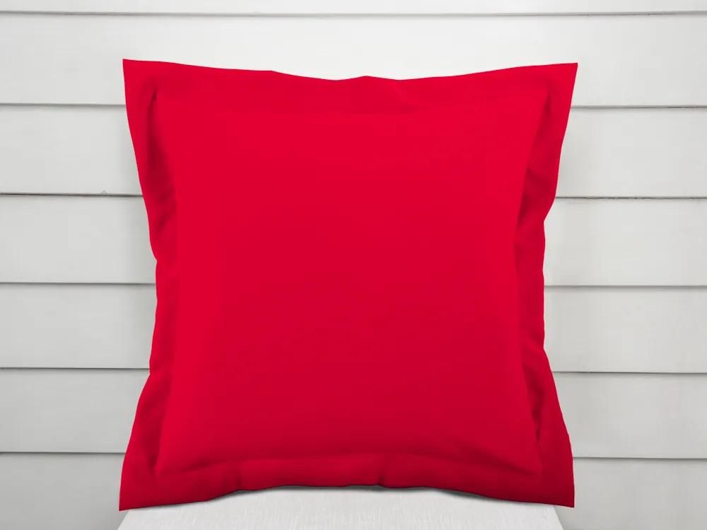 Biante Bavlnená saténová obliečka na vankúš s lemom ST-010 Sýto červená 50 x 50 cm