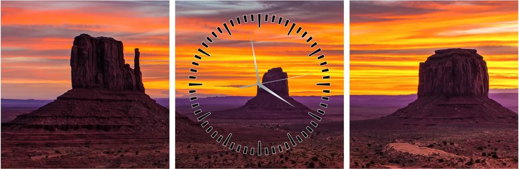 Obraz - Monument Valley v Arizone (s hodinami) (90x30 cm)