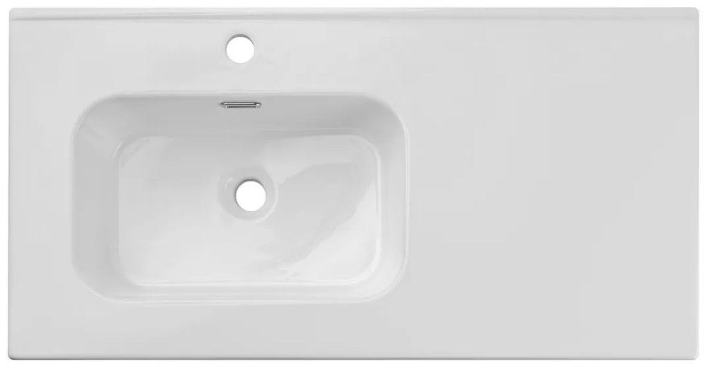 Keramické zápustné umývadlo Go 90 cm ľavé biele