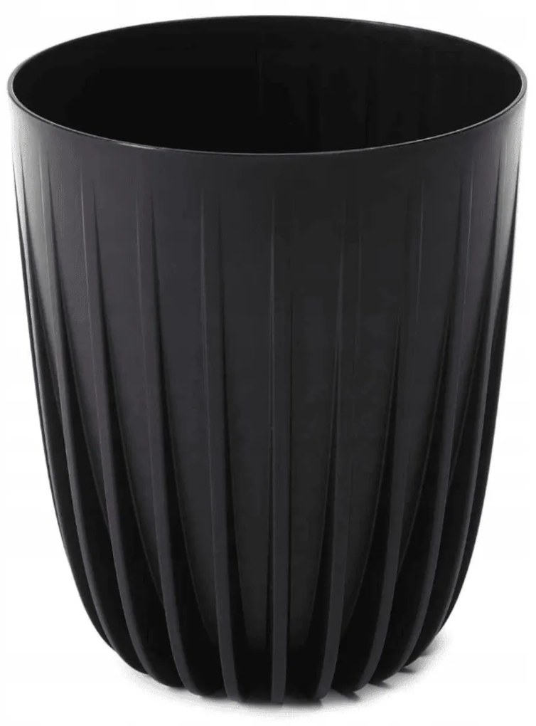 PLASTOVÝ KVETINÁČ STRIPPED ECO 46X39 CM ČIERNA