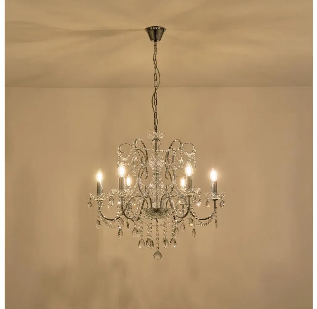 Luster na reťazi 6xE14/15W/230V