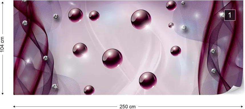 Fototapeta GLIX - 3D Abstract Purple + lepidlo ZADARMO Vliesová tapeta  - 250x104 cm