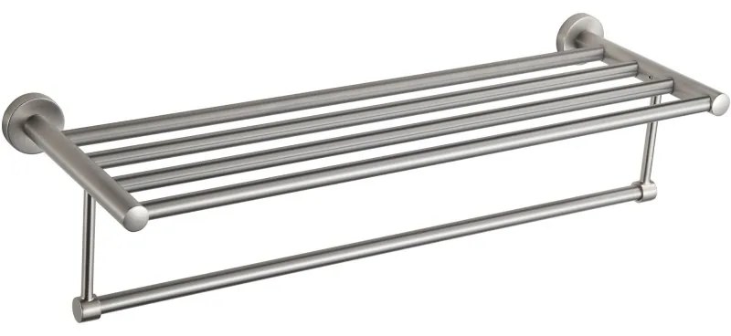 Mexen Remo, polica s vešiakom na uteráky, brúsená oceľ, 7050720-97