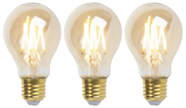 Sada 3 stmievateľných LED žiaroviek E27 Goldline 5W 380lm 2200K