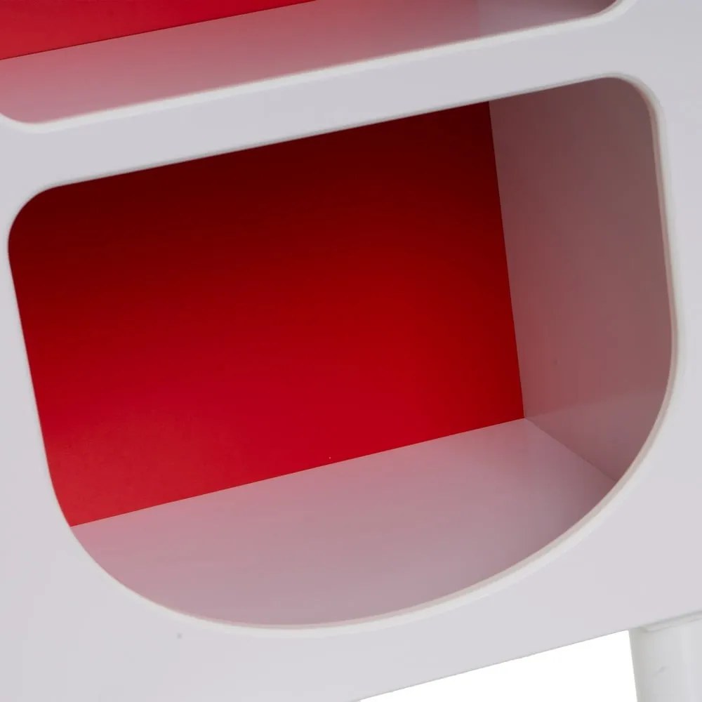 Červeno-biela knižnica 76x70 cm – Casa Selección