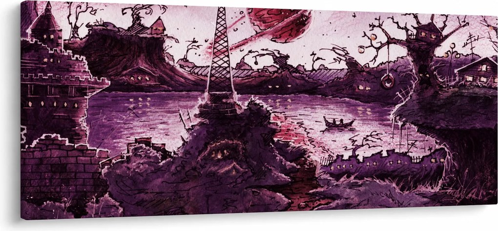 Obraz - Očarovaná dedina (120x50 cm)