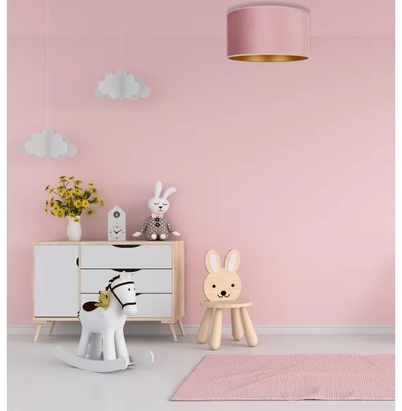 Duolla - Stropné svietidlo ROLLER 1xE27/15W/230V pr. 40 cm ružová/zlatá