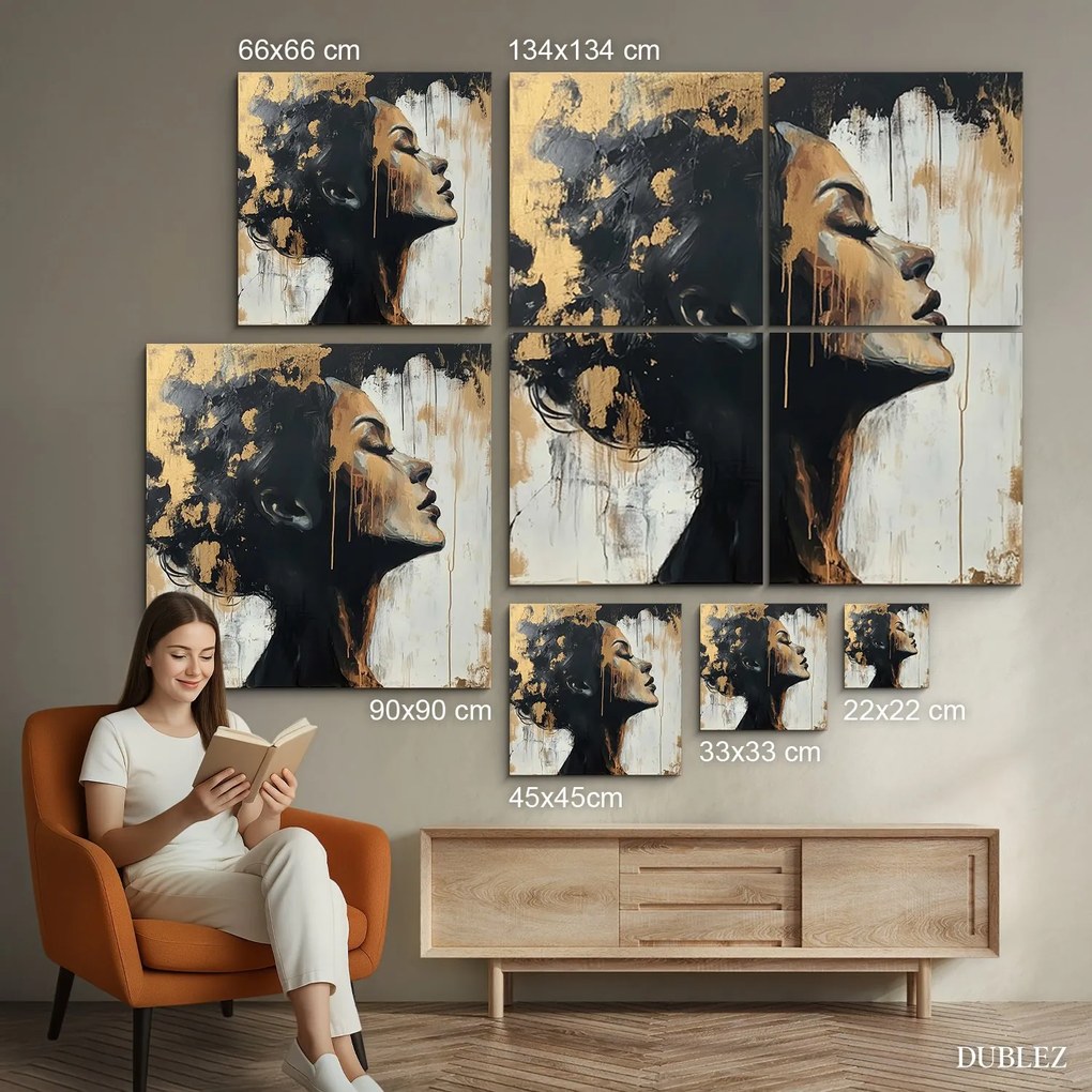 DUBLEZ | Zlatý obraz ženy z dreva