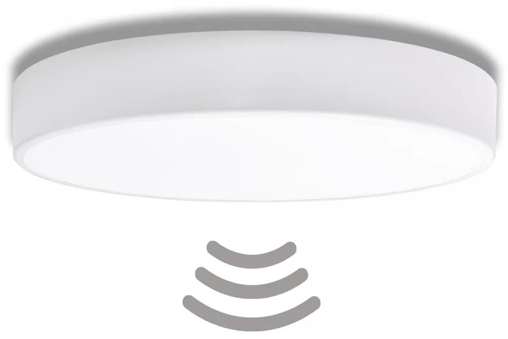 TEMAR Prisadené stropné osvetlenie CLEO s čidlom, 6xE27, 24W, 80cm, okrúhle, biele