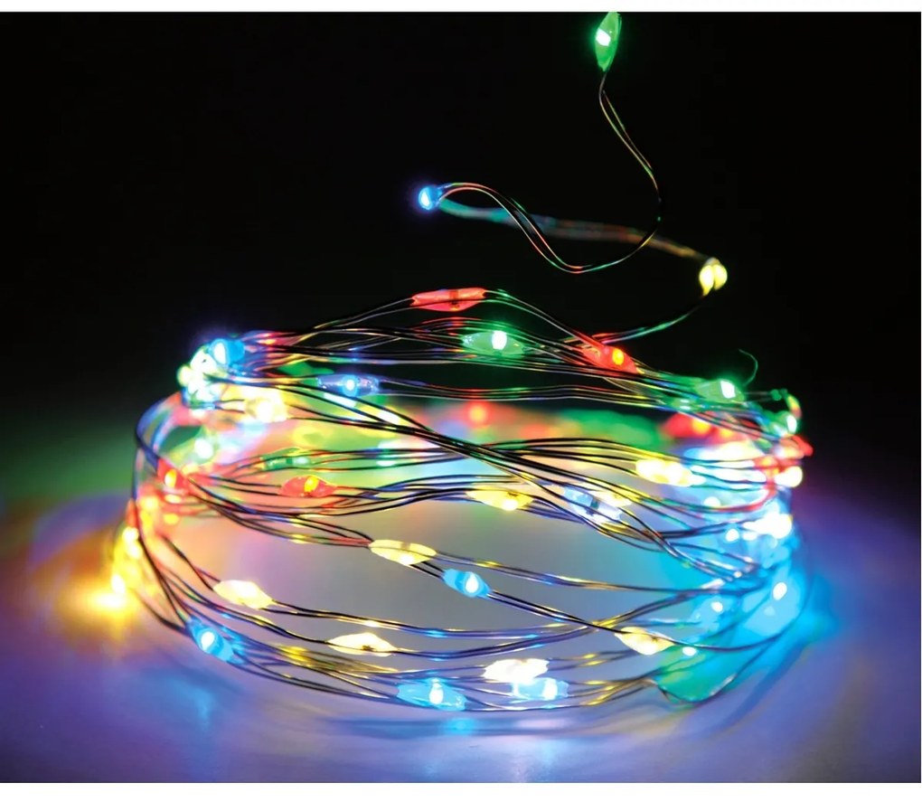 Svetelný drôt farebná, 80 LED