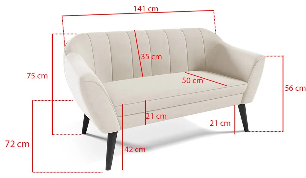 Pohovka MERIDA 184 Čierna