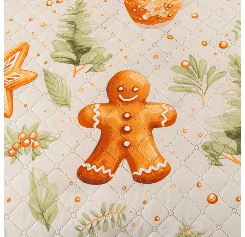 Prehoz na posteľ WINTER GINGERMAN, biely Rozmer: 220 x 240 cm