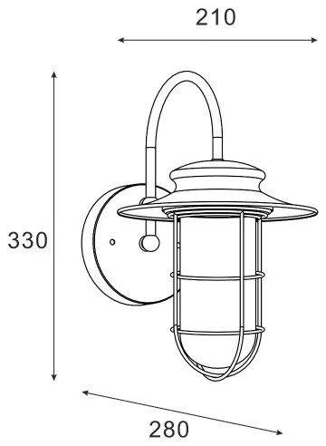 Zuma Line 17068-WD- Vonkajšia nástenná lampa INDUSTRIAL 1xE27/60W/230V IP44 čierna
