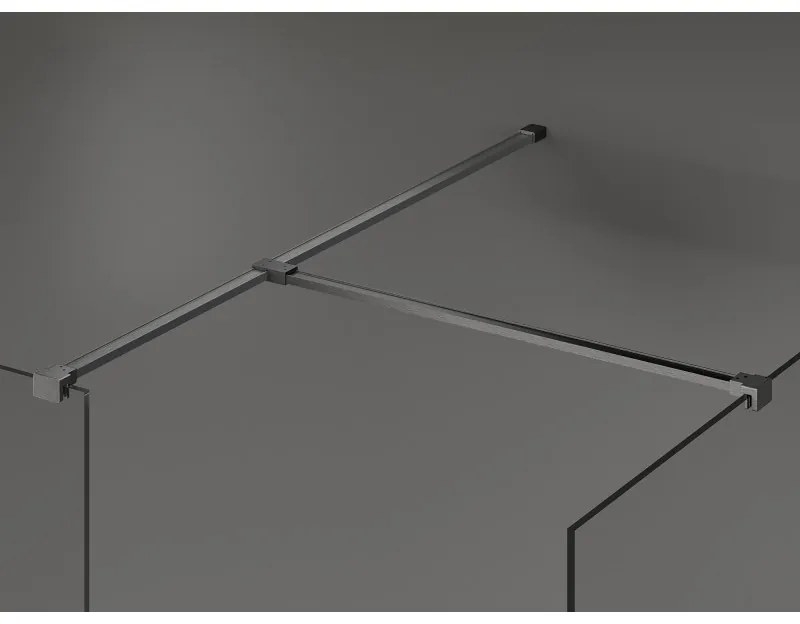 Mexen T spoj pre Kioto WALK-IN sprchové steny 8mm, brúsený grafit, 800-09-66