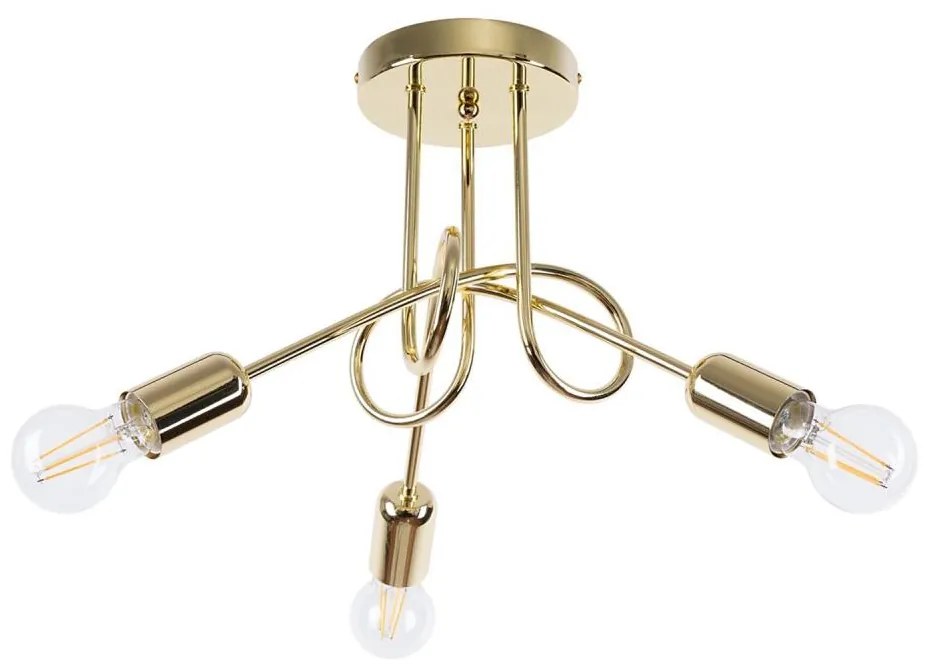 Sollux SL.1437 - Prisadený luster LOOP 3xE27/15W/230V zlatá