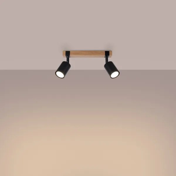 Sollux SL.1344 - Bodové svietidlo FAGER 2xGU10/10W/230V čierna