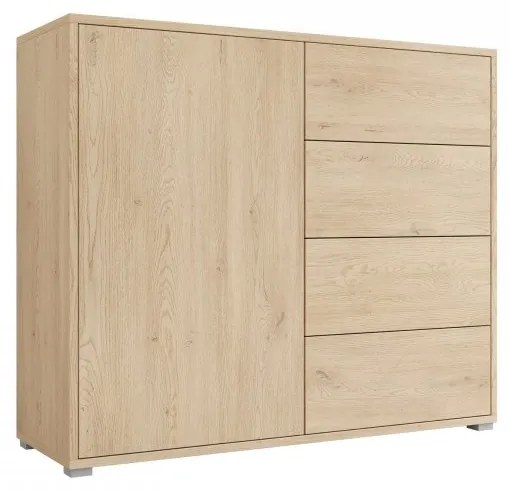 Komoda so zásuvkami Alekto k1D4SZ AK01, Farby: biela