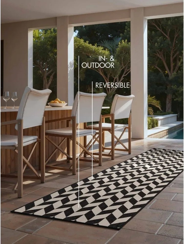 Čierny/krémovobiely vnútorný a vonkajší behúň 80x200 cm Haringey Terrick – Ted Baker