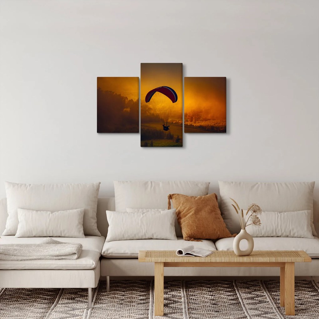 Obraz parašutistu v západe slnka (90x60 cm)
