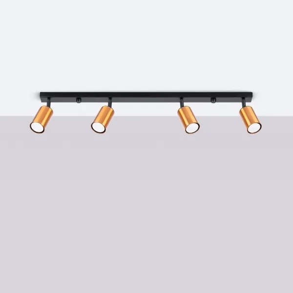 Sollux SL.1379 - Bodové svietidlo WINX 4xGU10/10W/230V čierna/meď