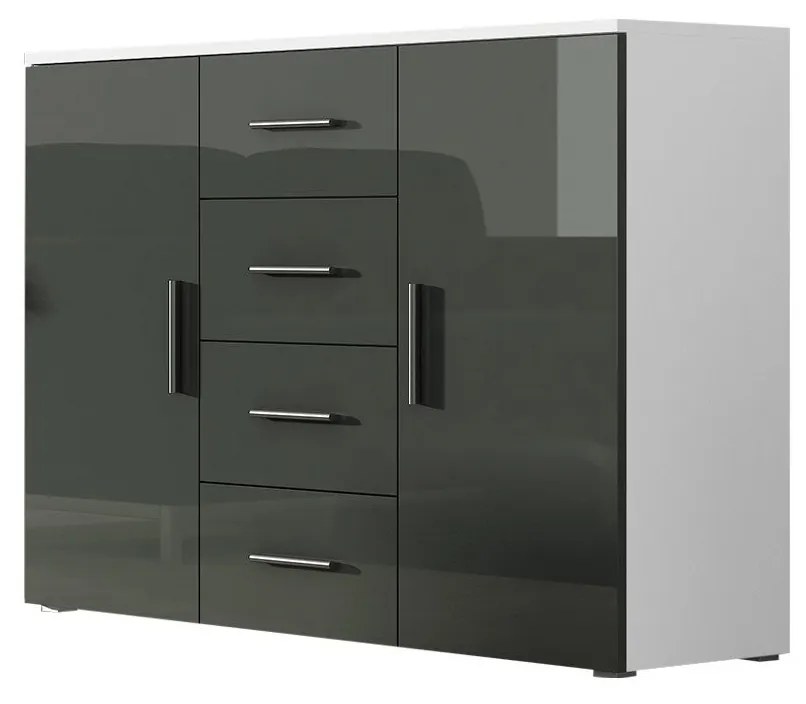 Komoda Cami, Farby: biela / biely lesk