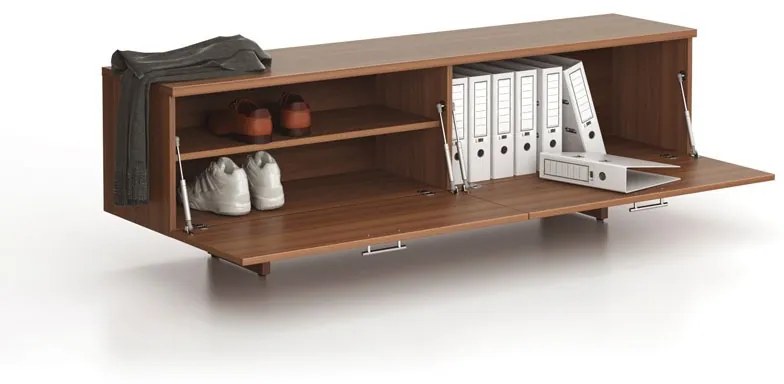 Skrinka nízka SOLID, 1800 x 400 x 550 mm, orech