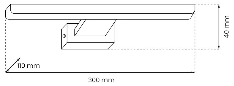 Nástenné LED svietidlo Shine1, 1x LED 7w, 4000k, (30 cm), ch