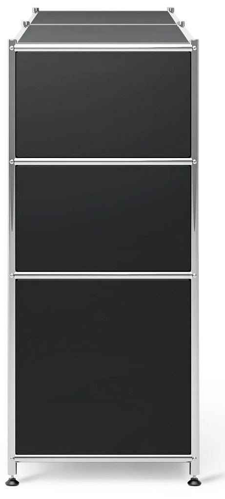 Kovová komoda »CN3« so 6 zásuvkami, čierna