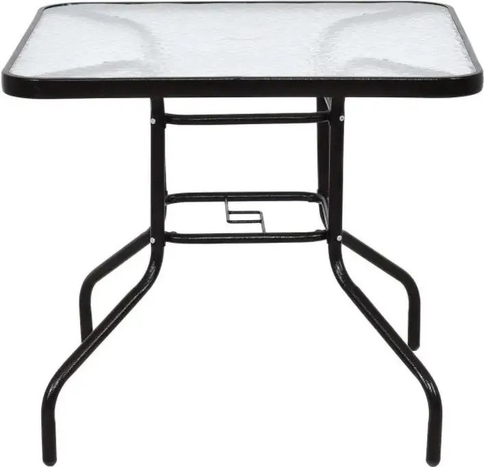 TRENDIE Záhradný stolík so sklom 80x80cm