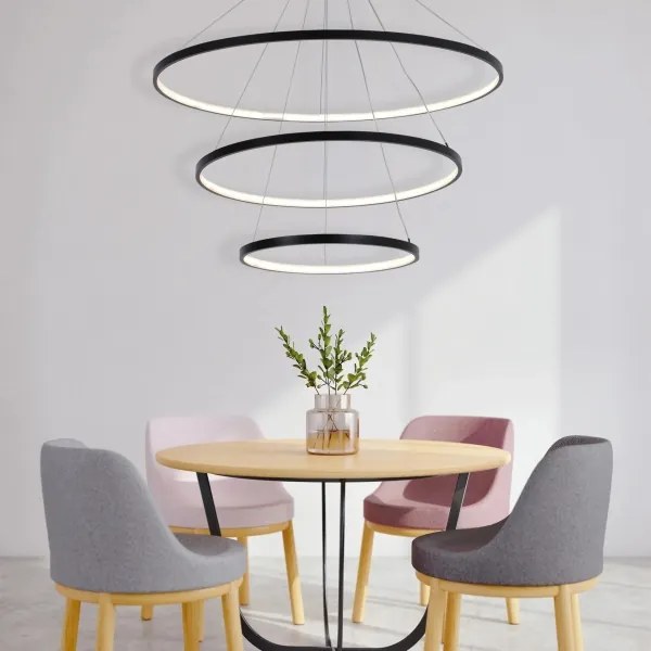 LED Luster na lanku LEA LED/60W/230V 4000K pr. 80 cm čierna