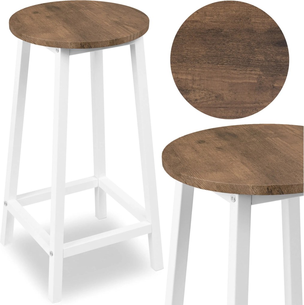 Barová židle Flint bílá/dub rustikální